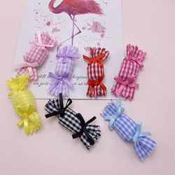 21Pcs 3*6cm Cloth Art Candy Handmade Padded Appliques for Baby Headwear Crafts Decoration Accessories Wholesale