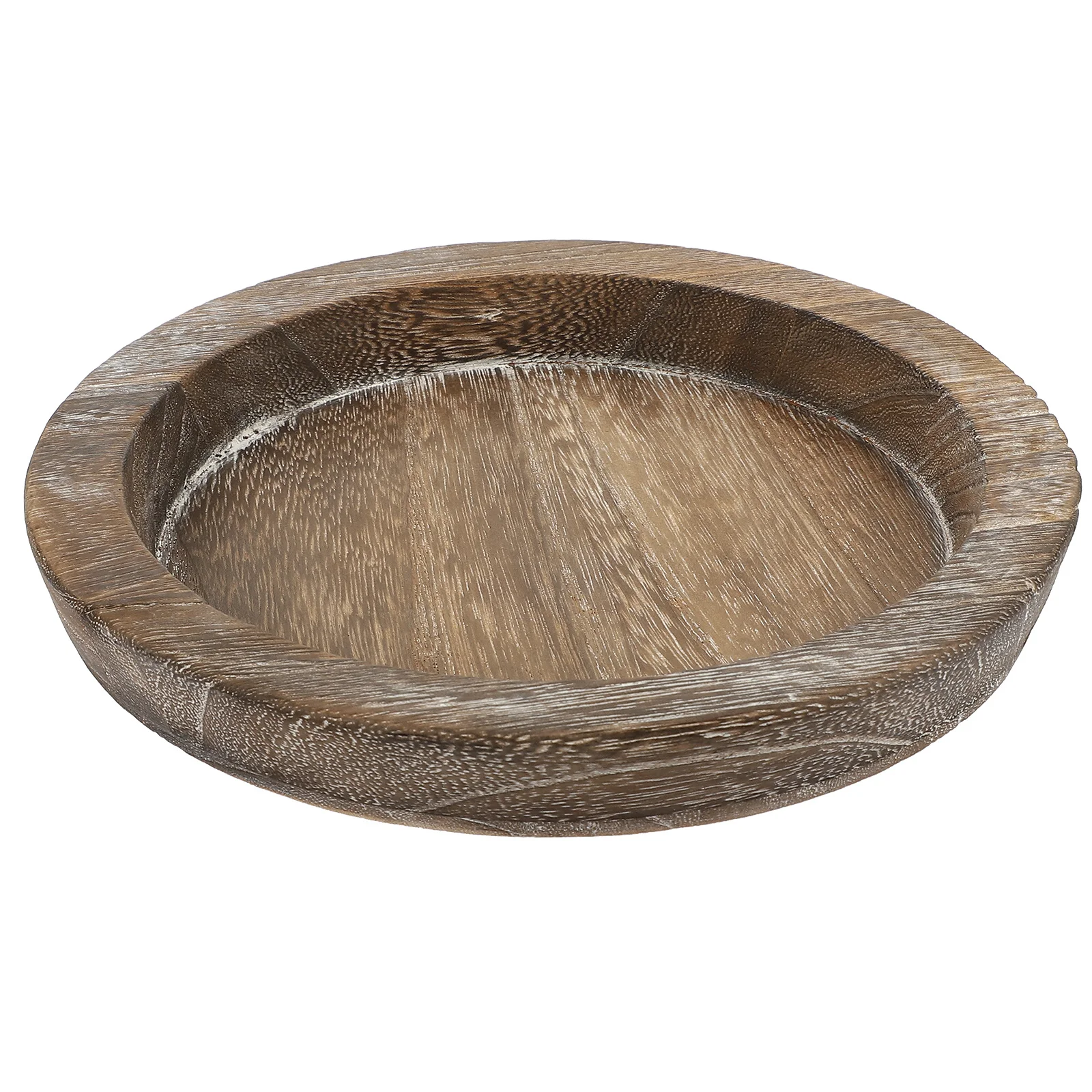 

Wooden Tray Simple Round Holder For Home Decor Table Ornament Light Brown Reusable Storage Tray Party Christmas