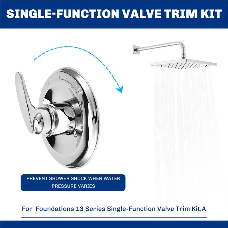 ABVJ-For Delta Foundations 13 Series Handle Set For Shower Faucet System For Bathtub & Shower Trim Systems A