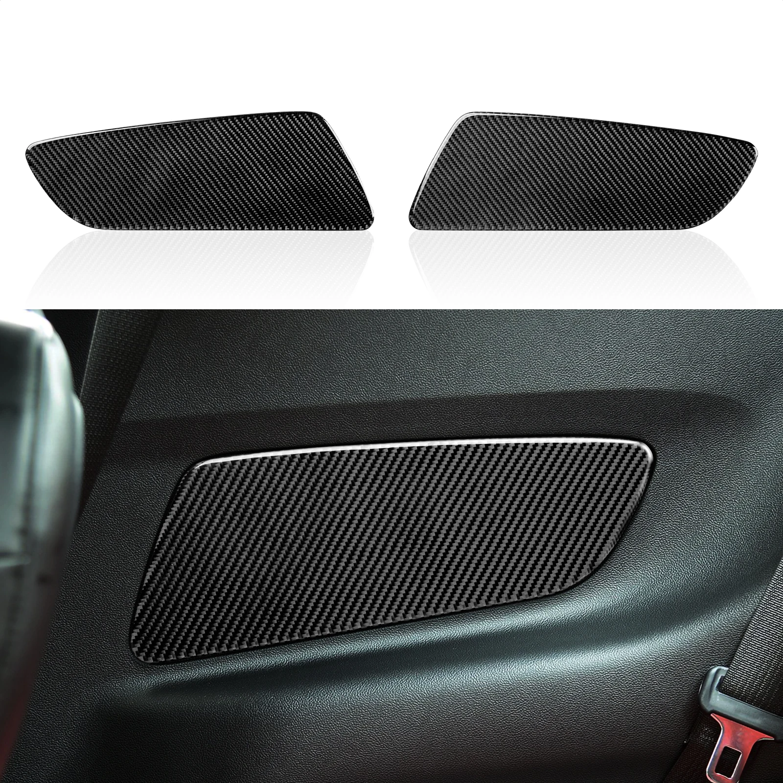 

Car Rear Door Panel Sticker Decal Carbon Fiber Interior Trim Cover For Ford Mustang GT 2015-2020 Accessories
