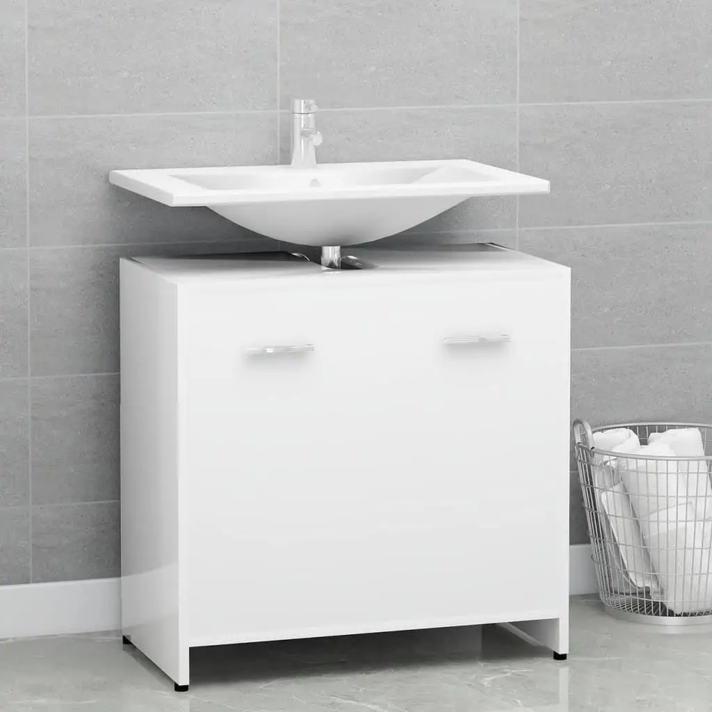 60x33x61 cm White Engineered Wood Bathroom Cabinet - Stylish Storage Solution