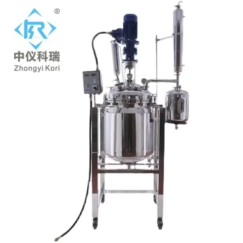 Lab Chemical Stainless Steel Jacketed Reactor 1L to 1000L Mixing Vessel Tank 220V Reaction Kettle