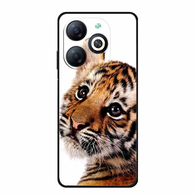 Case For Infinix Smart 7 8 Animals Lion Bumper Silicon TPU Soft Phone Cover For Infinix Smart 7 Smart7 Funda Cartoon Wolf  Coque