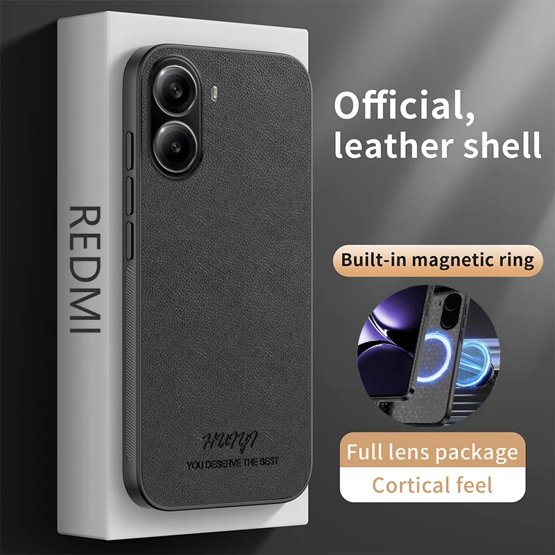 

Leather Magsafe Case for Xiaomi Poco X7 Pro 5G Poko X7Pro Car Magnetic Holder Wireless Charging Silicone Phone Cover PocoX7Pro