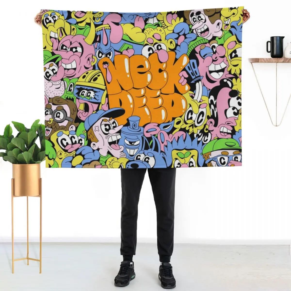 

neck deep tour 2024 Throw Blanket Men's Soft Warm Throw Blanket for Couch