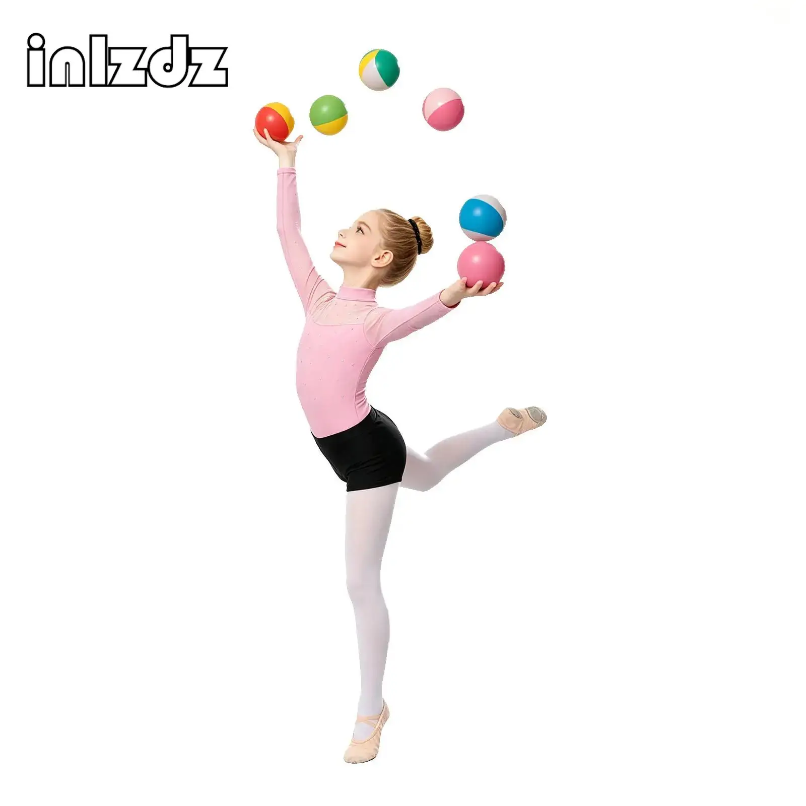 

Kids Girls Ballet Jersey Rhythmic Gymnastics Leotard Dance Bodysuit Shorts Headwear Set for Figure Skating Dance Performance