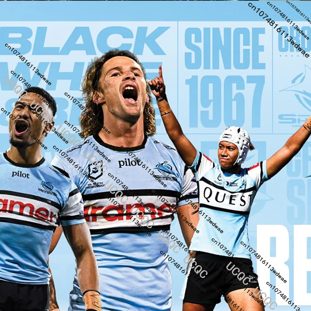 25/26 أحدث الصيف الأسترالية الرجبي ساذرلاند أسماك القرش قميص رياضي التدريب الرجبي الرجال تنفس نسخة تي شيرت جيرسي موتور #1