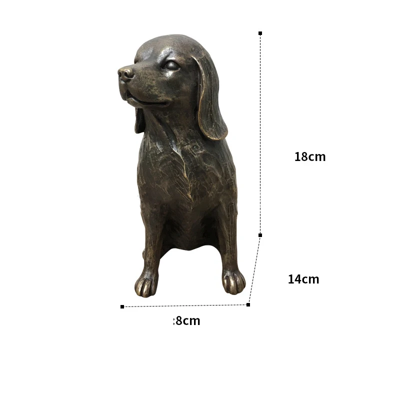 Bronze Imitation Springer Spaniel Decoration, Home Indoor Tabletop, Greyhound Decorative Bauble