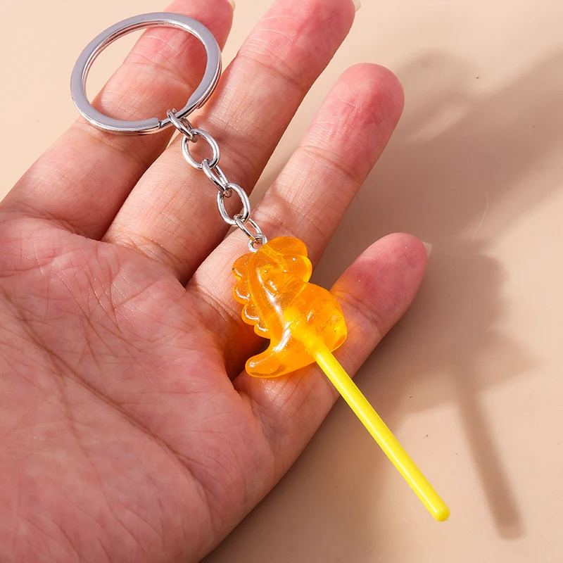 Cartoon Candy Farbe Harz Lutscher Schlüsselanhänger für Kinder Simulation Lebensmittel Schlüsselanhänger DIY Handtasche Anhänger Schlüsselanhänger DIY Zubehör – Detail 7