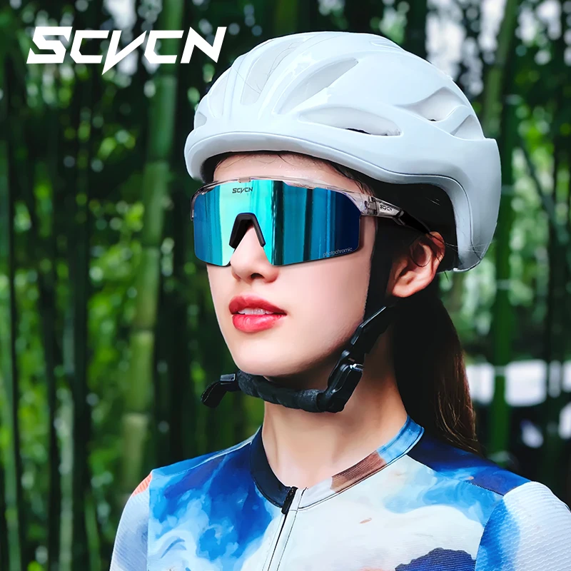 SCVCN MTB Road Bike Sports Glasses Men Women Cycling Sunglasses Outdoor Riding Photochromic Protection Glasses UV400 Goggles