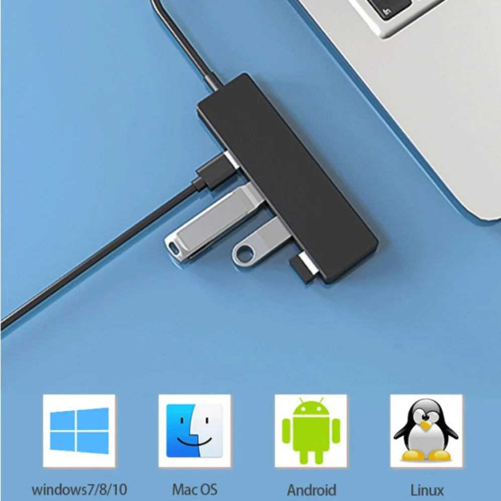 ラップトップ用USBハブスプリッター,USB 3.0,高速データ転送ポートエキスパンダー,4ポート,Windows, PC, Mac,プリンター,モバイル,HDD