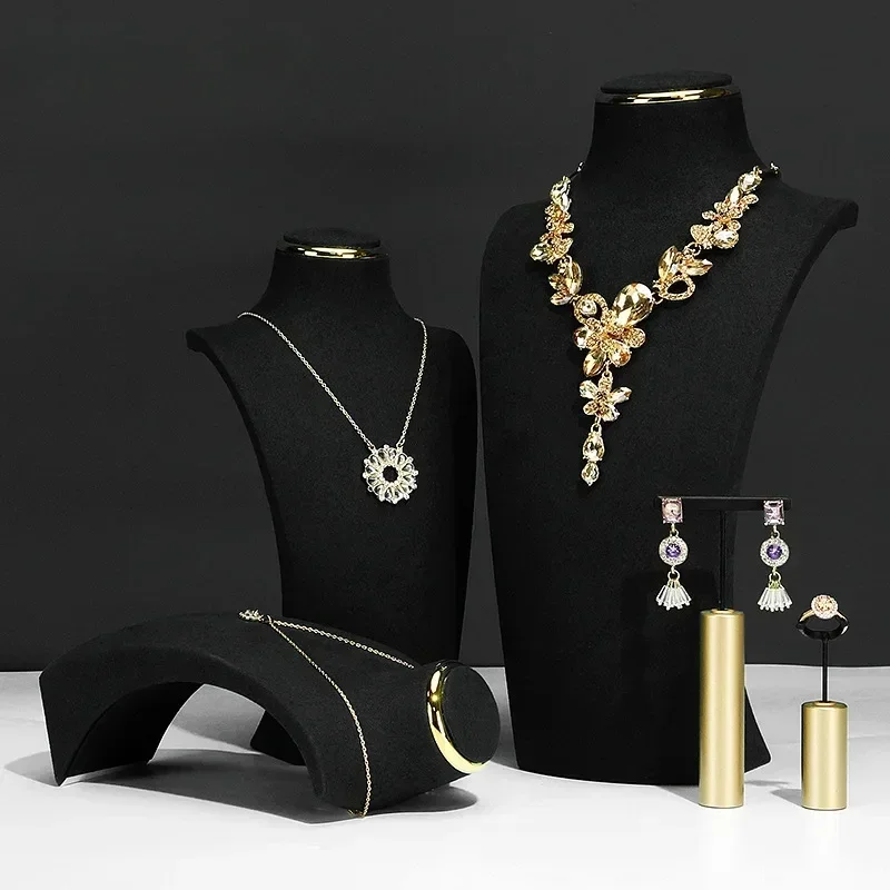Necklace display rack, ultra-thin human figure model display props, window, metal human figure necklace display stand