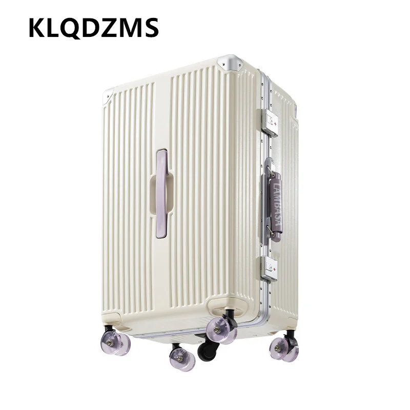 

Чемодан для путешествий KLQDZMS из ABS+PC, большой вместимости, на колесиках, 20/24/26/28 дюймов, с универсальными колесами