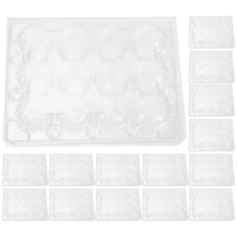 20 Pcs Quail Egg Tray Boxes Clear Containers Durable Holders Transparent Egg Storage Kitchen Organizers Plastic Trays