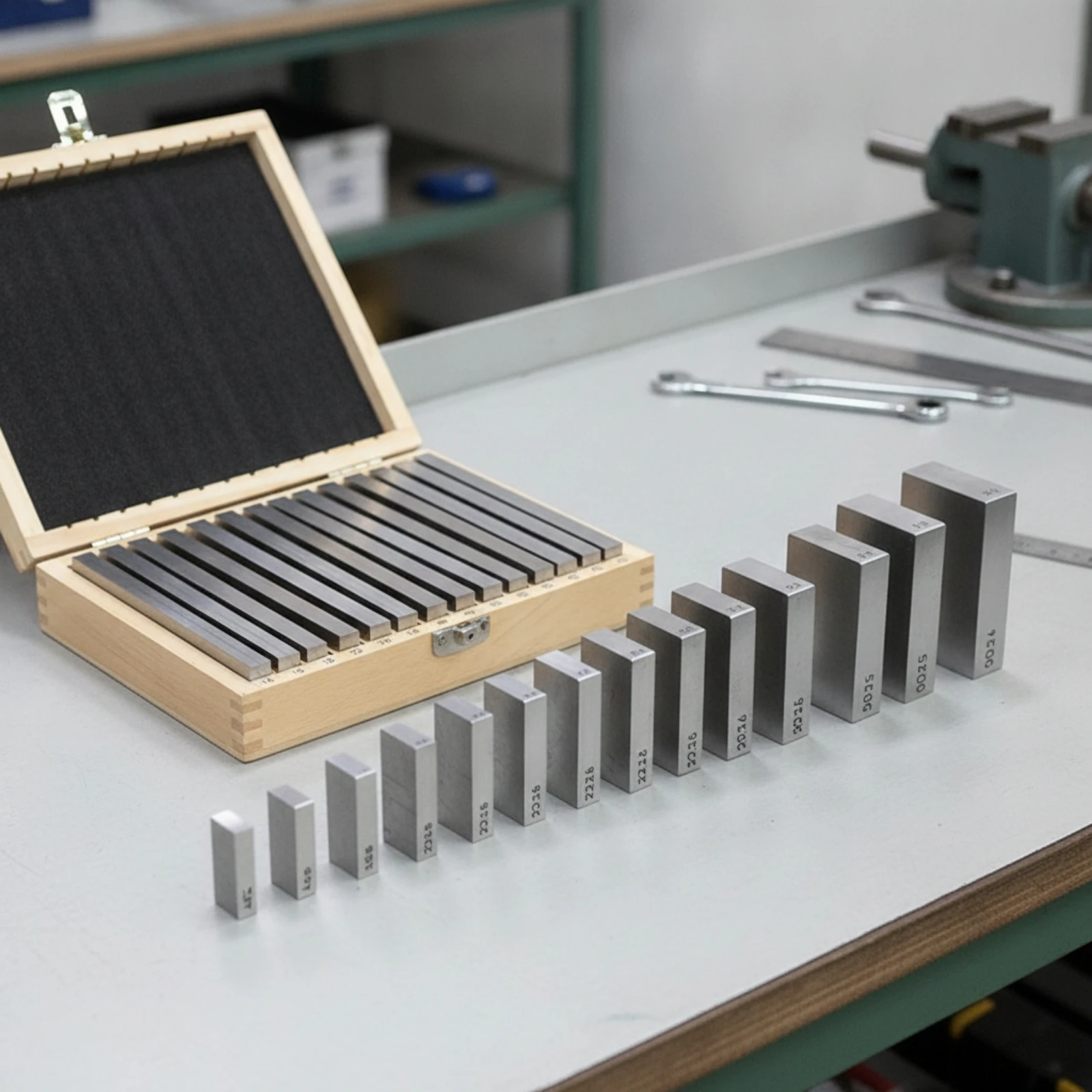 28 Pieces Parallel Set with Wooden Case Hardened Precision Parallel Blocks Tooling for Machinists, Vise Setup, Milling