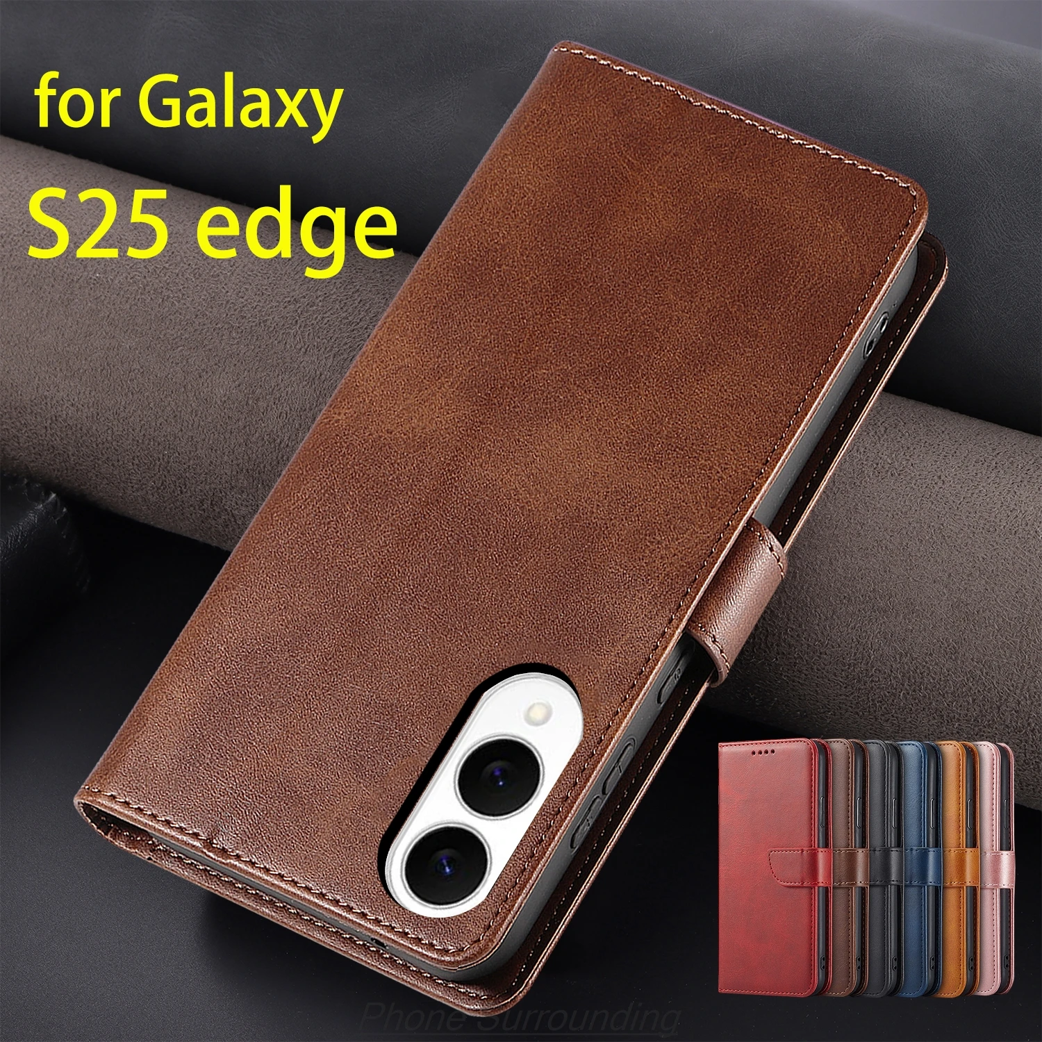 

Кожаный чехол-бумажник с откидной крышкой для Samsung Galaxy S25 Edge S25edge, сумки для телефона из искусственной кожи, защитная кобура Capa Fundas Coque