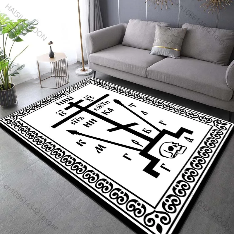 Multiple Sizes Christian Orthodox Cross Pattern Carpet for Living Room Bedroom Sofa Doormat Floor Mats Area Rug Home Decor