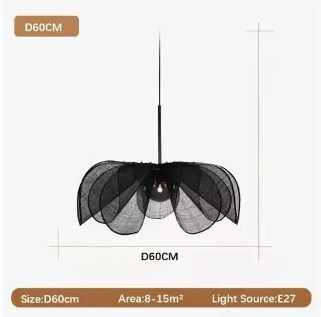 Winfordo Japanse Wabi Sabi Bloem Kroonluchter Franse Stof Moderne Plafond Hanglampen Home Decor Verlichting Hanglamp