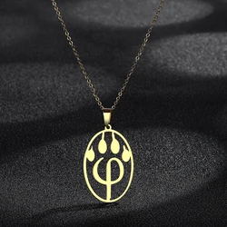 Kinitial PhiPaw Symbol Furry Pendant, aço inoxidável Furry Fan Necklace, amuleto do emblema do logotipo, colares por atacado