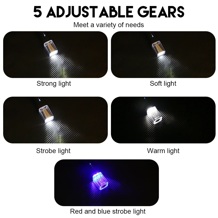 Wiederaufladbare LED-Taschenlampe, tragbare Camping-Taschenlampe, eingebauter 1500-mAh-Akku, Taschenlampe, Schwanz, magnetisches Reparatur-Arbeitslicht