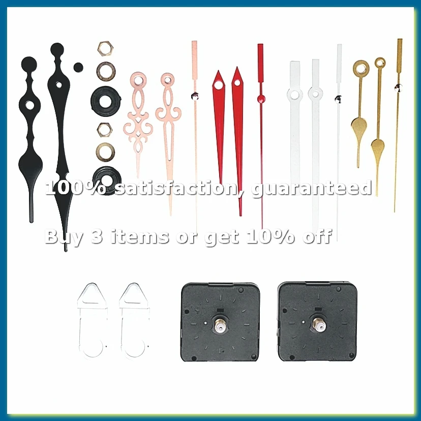 ●2Pcs Non-Ticking Quartz DIY Wall Clock Movement Mechanism Kit with 5 Different of Repair Parts Replacement-ABFB