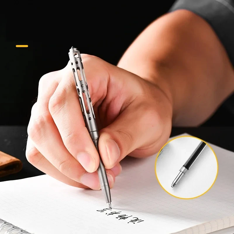 Mini Self Defense Titanium TC4 Tactical Pen Pocket Business Writing Pen Collection Pen Outdoor EDC Tool Keychain