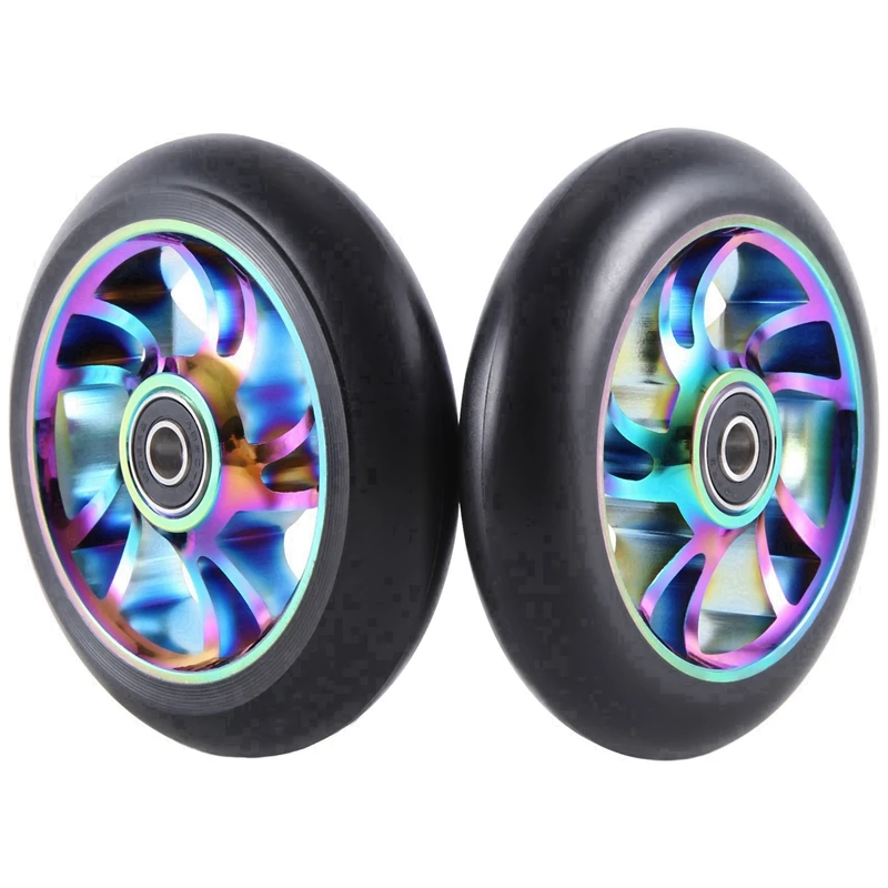 4Pcs 110 Mm Colorful Aluminium Stunt Scooter Wheels Aluminum Scooter Wheel Scooter Accessories