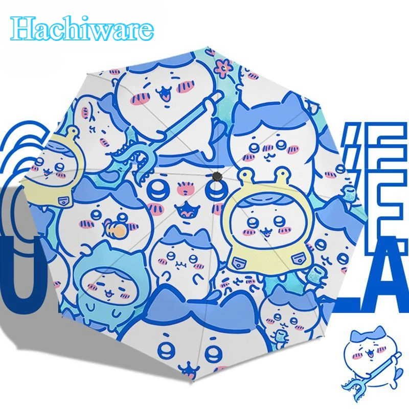 Chiikawa Hachiware Animazione Periferica Kawaii Carino Stampa Studente Portatile Pioggia o Lustro Estate Ombrello in vinile resistente ai raggi UV Regalo