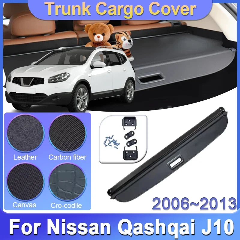 

Car Trunk Cargo Cover For Nissan Qashqai J10 Dualis 2006~2013 2012 MK1 Luxury Luggage Curtain Covers Partition Car Accessories