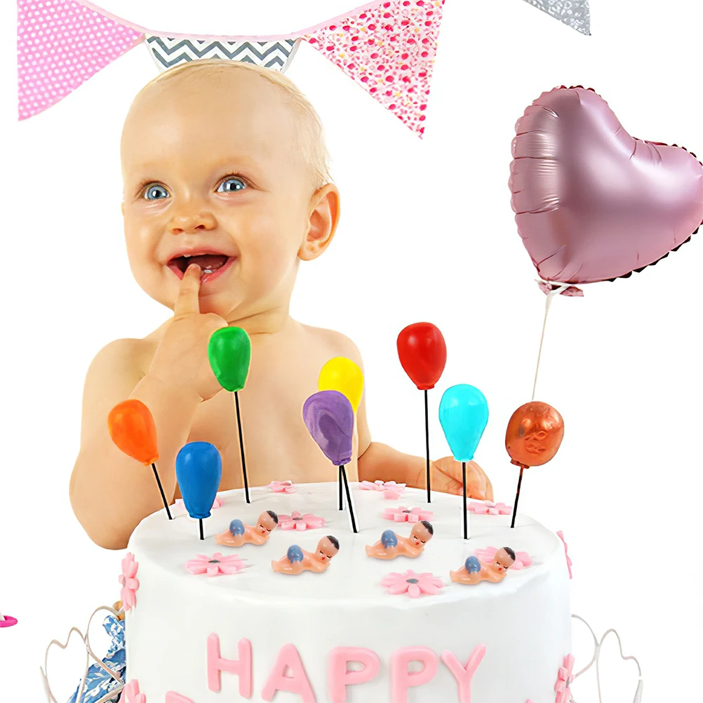 50 pçs chuveiro dormindo decorações infantis adorável pequeno plástico bebês festa favores adoráveis miniaturas para