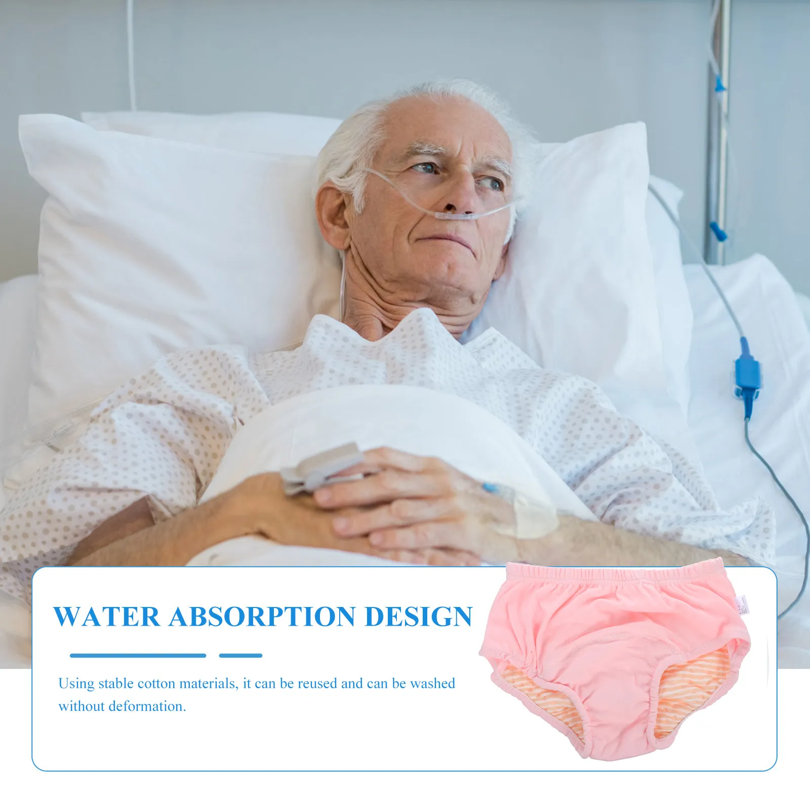 Reusable Leakproof Adult Diaper Urinal Pant Breathable Elderly Diaper Washable Anti-Leak Incontinence Underwear Home Hospital