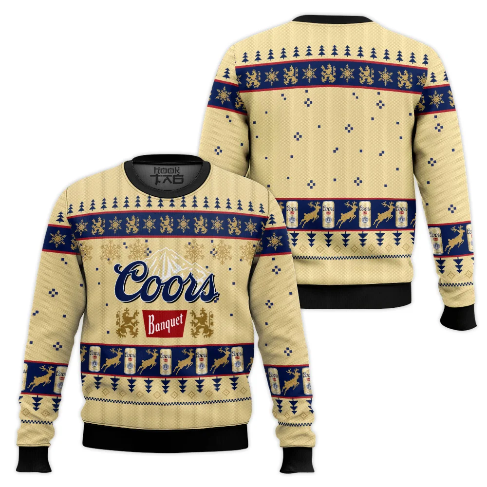 Coors Light Lager Ugly Christmas Sweater Funny Holiday Party Pullover Warm Cozy Plus Size Sweaters for Men Women Xmas Gift 2026