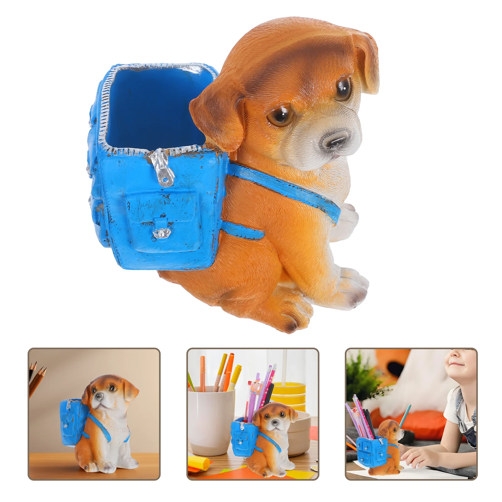 

Cute Puppy Pen Holder for Desk 1PC Resin Dog Shaped Stationery ganizer Pencil Cup Multifunctional Desktop Storage Brush Utensil