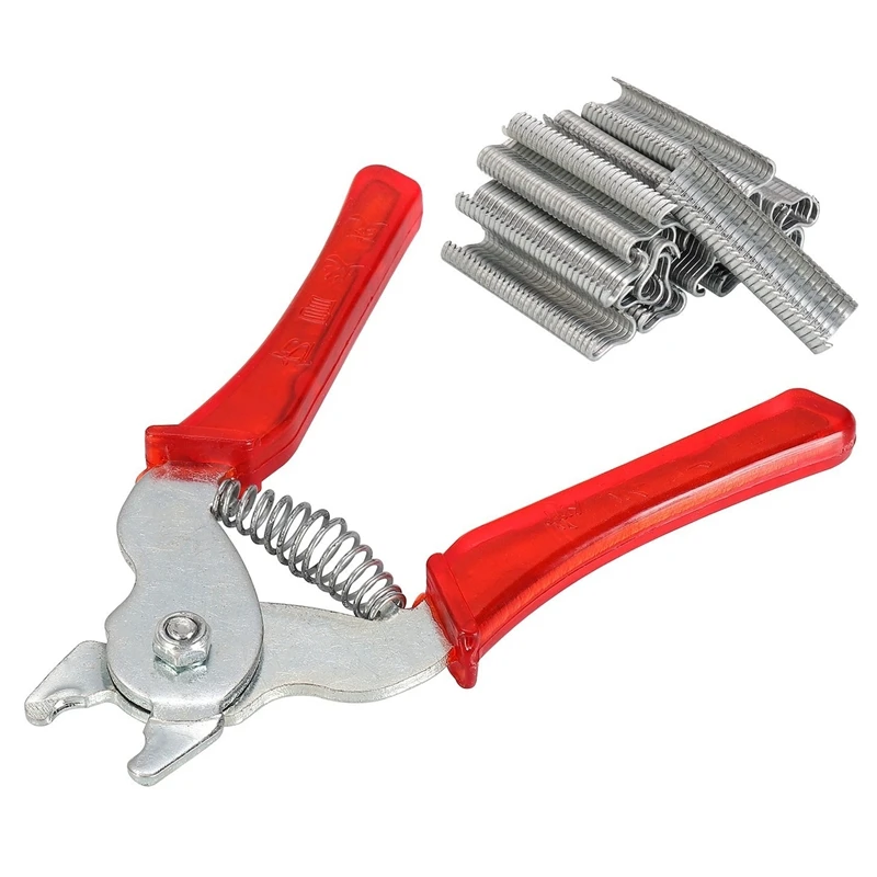 

600PCS M-Nail Chicken Cage Cage Repair Pliers Cage Clamp Maintenance Tools Steel+Plastic