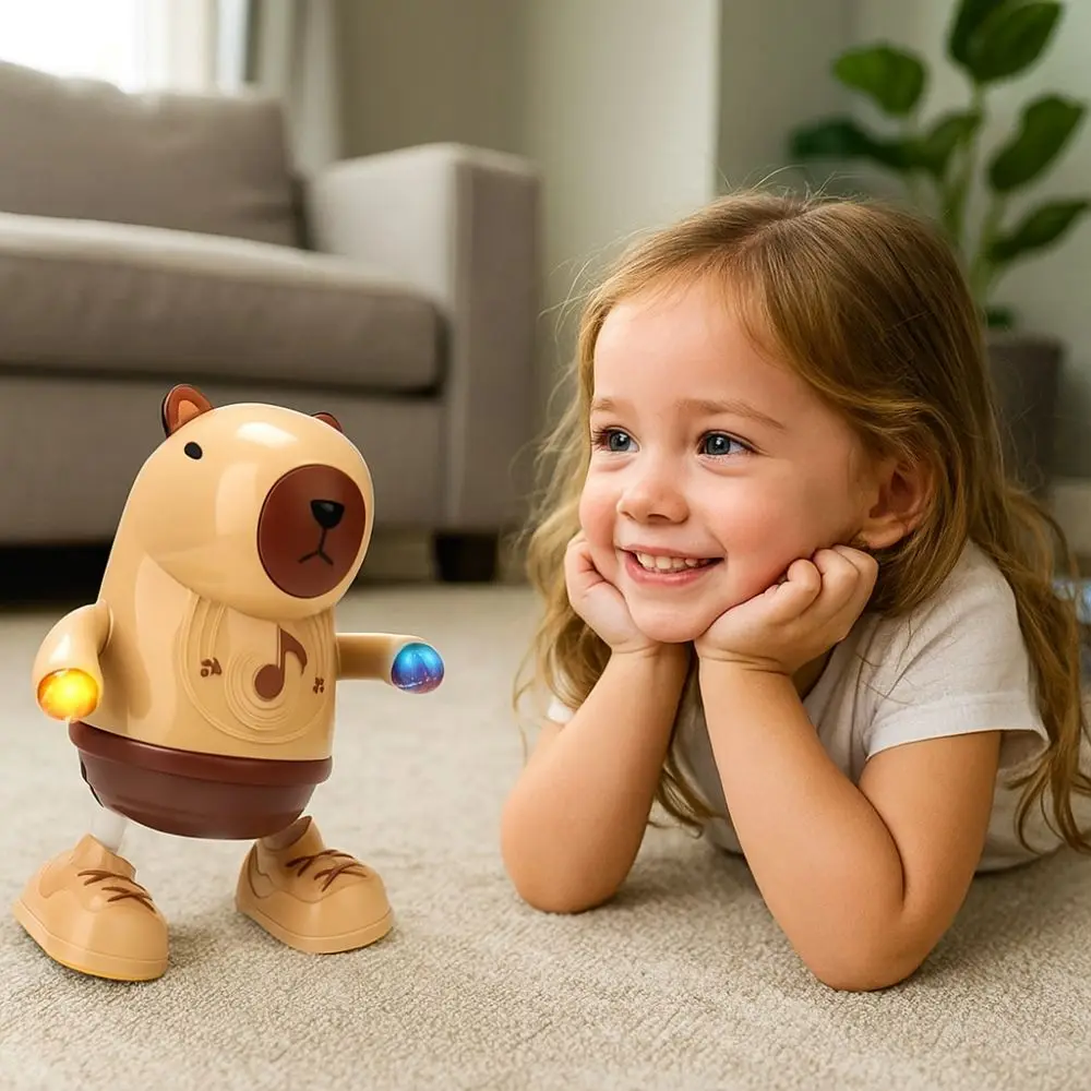 Zingende dans Elektrische capibara met muziekverlichting Swingende handen Capibara-dansspeelgoed Links Rechts Dans Duurzaam