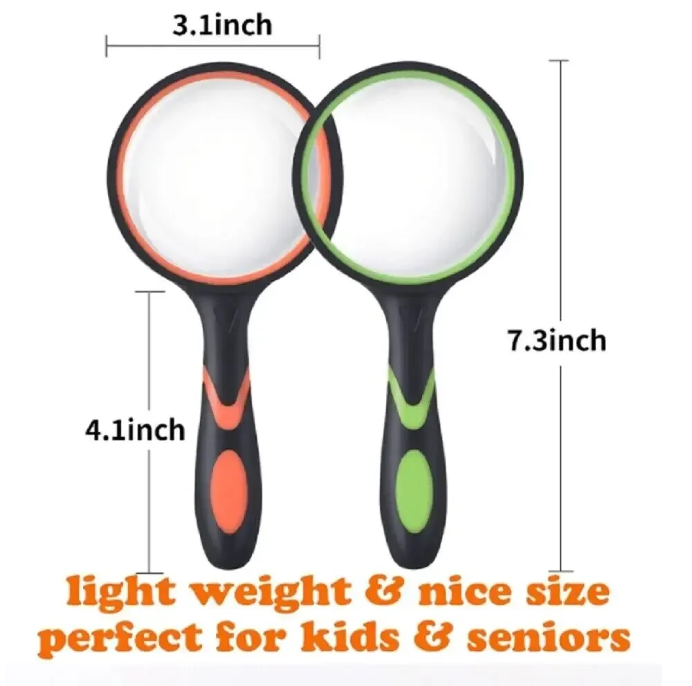 

2 Pack 75mm 10X Handheld Magnifying Glass Shatterproof Reading Magnifier Seniors and