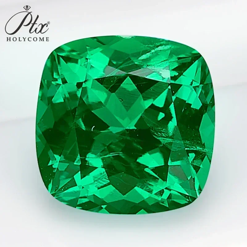 

Lab Grown Colombia Emerald Square Cushion Shape Hand Cutting Hydrothermal Emeralds DIY Jewelry Making Selectable AGL Certificate