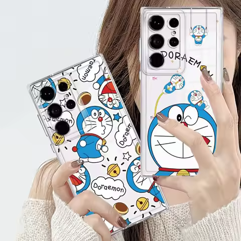 Cartoon Doraemon Case for Samsung Galaxy S24 S23 Ultra S20 S25 S22 FE Note 20 Ultra S23FE S21+ Soft Phone Cover