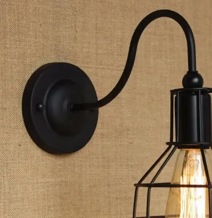 

American country Edison light bulb wall lamp Knob switch warehouse loft retro industry Vintage iron Small Wall Lamps Vintage