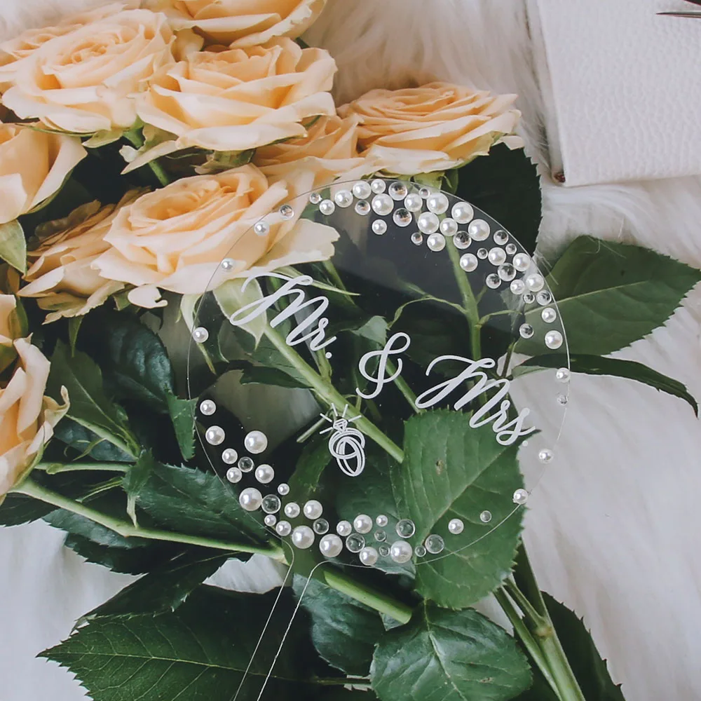 Mr and Mrs Tortenaufsatz, Braut- und Bräutigam-Schild, Hochzeit, Verlobung, Tortenaufsätze, Dekorationen – Detail 4