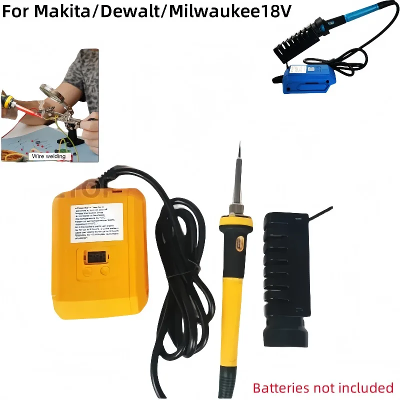 

60W soldering iron for Makita/DeWalt/Milwaukee 18-20V lithium battery, 300-510℃ adjustable 936M soldering tip, welding tools
