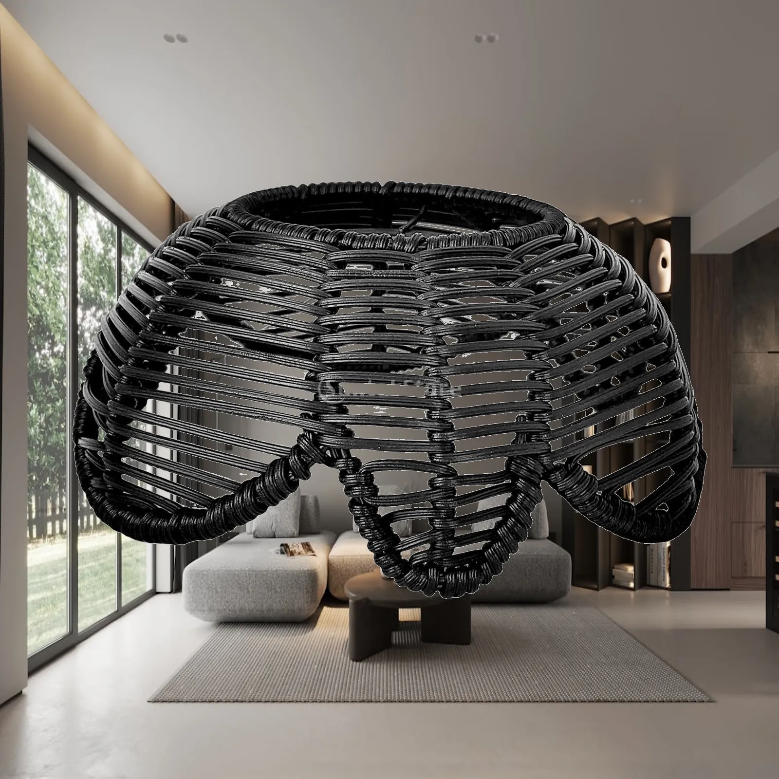 Woven Rattan Lampshade Replacement Ceiling Light Fixture Shade for Home Bedroom Bar Retro Hotel Decoration