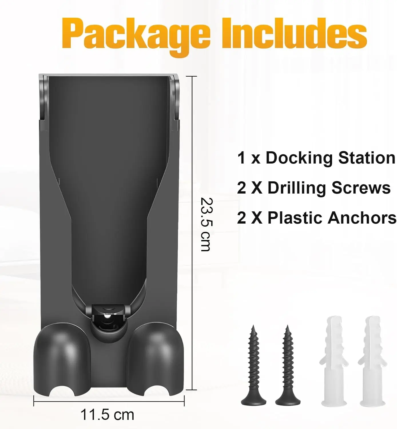 Wall Mounted Docking Station for Dyson V11 V15 Micro 1.5KG Vacuum Cleaners, Replacing Part No. 970011-01 & 970011-02