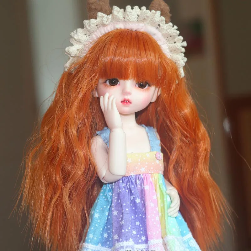 

New Arrival 1/3 1/4 1/6 1/8 Bjd SD Wig Hair High Temperature Cute Wavy Style Wig Wire