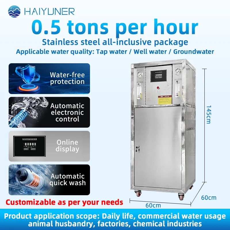 Automatic Reverse Osmosis Machine With Controller, 500LPH Water Purification Plant For Poultry Farm