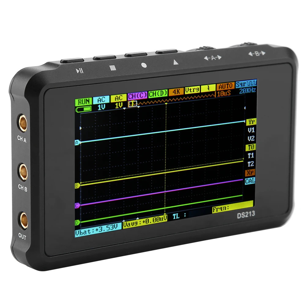 4 Channels Oscilloscope Digital Oscilloscope DS213 Mini Oscilloscope 4 Channels 100/s Digital Pocket Portable Oscilloscope