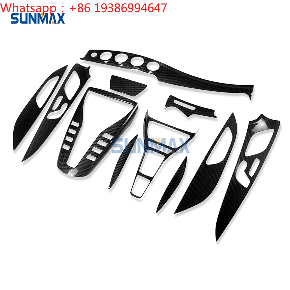 For Real Carbon Fiber Interior Trim Kits Dashboard Console Cover Door Panel 11pcs for Mercedes Benz AMG GT GT50 GT53 GT43 20-23