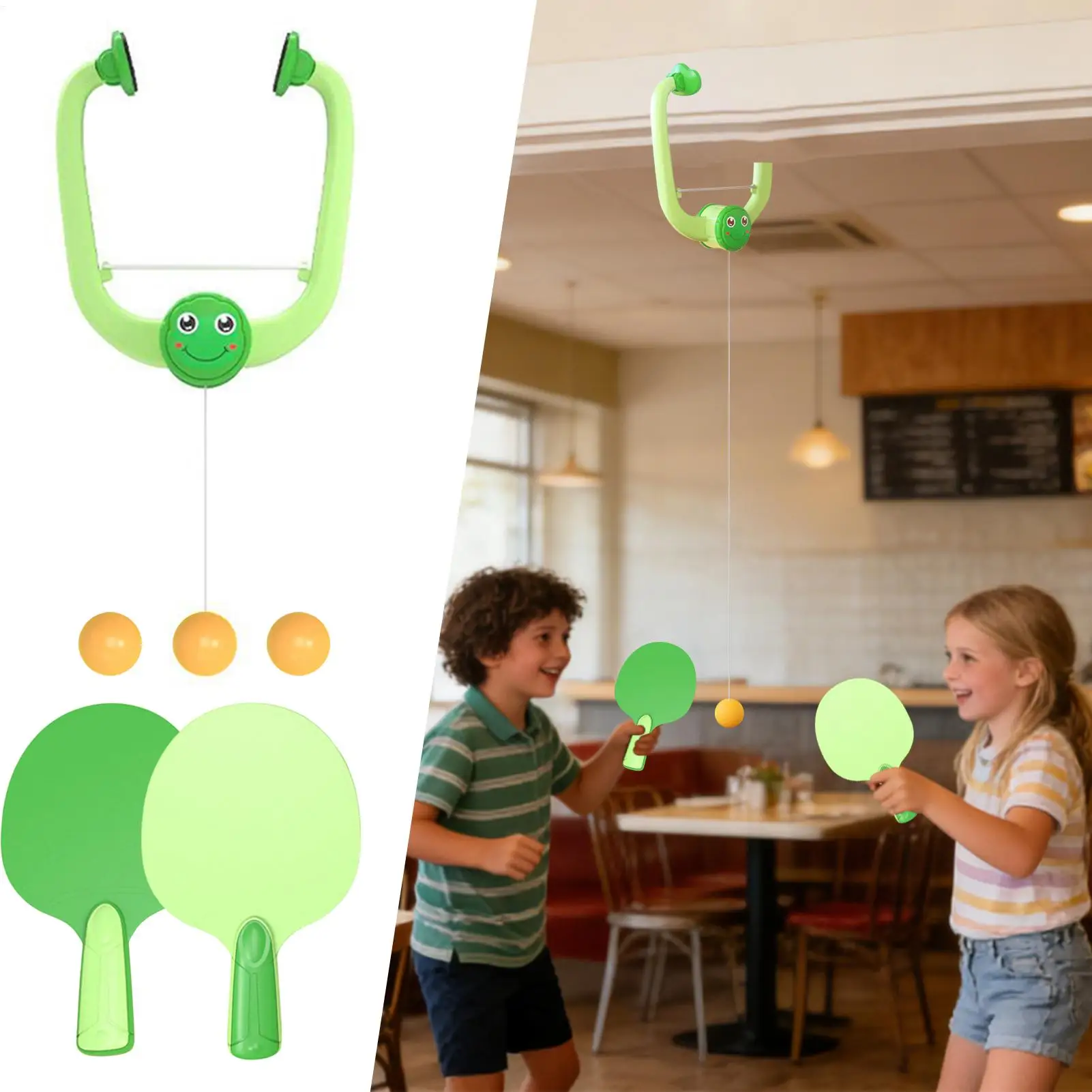 

Настольная игра «Дверной пинг-понг»: регулируемый портативный набор с ракетками и мячами для игр в помещении, для мальчиков, девочек и детей