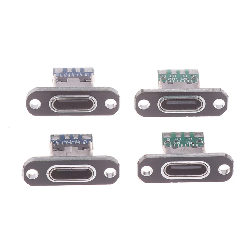 

5Pcs USB 3.1 Type C Socket With Screw Fixing Plate Type-C USB Jack 3.1 Type-C 2Pin 4Pin Female Connector Jack Charging Port