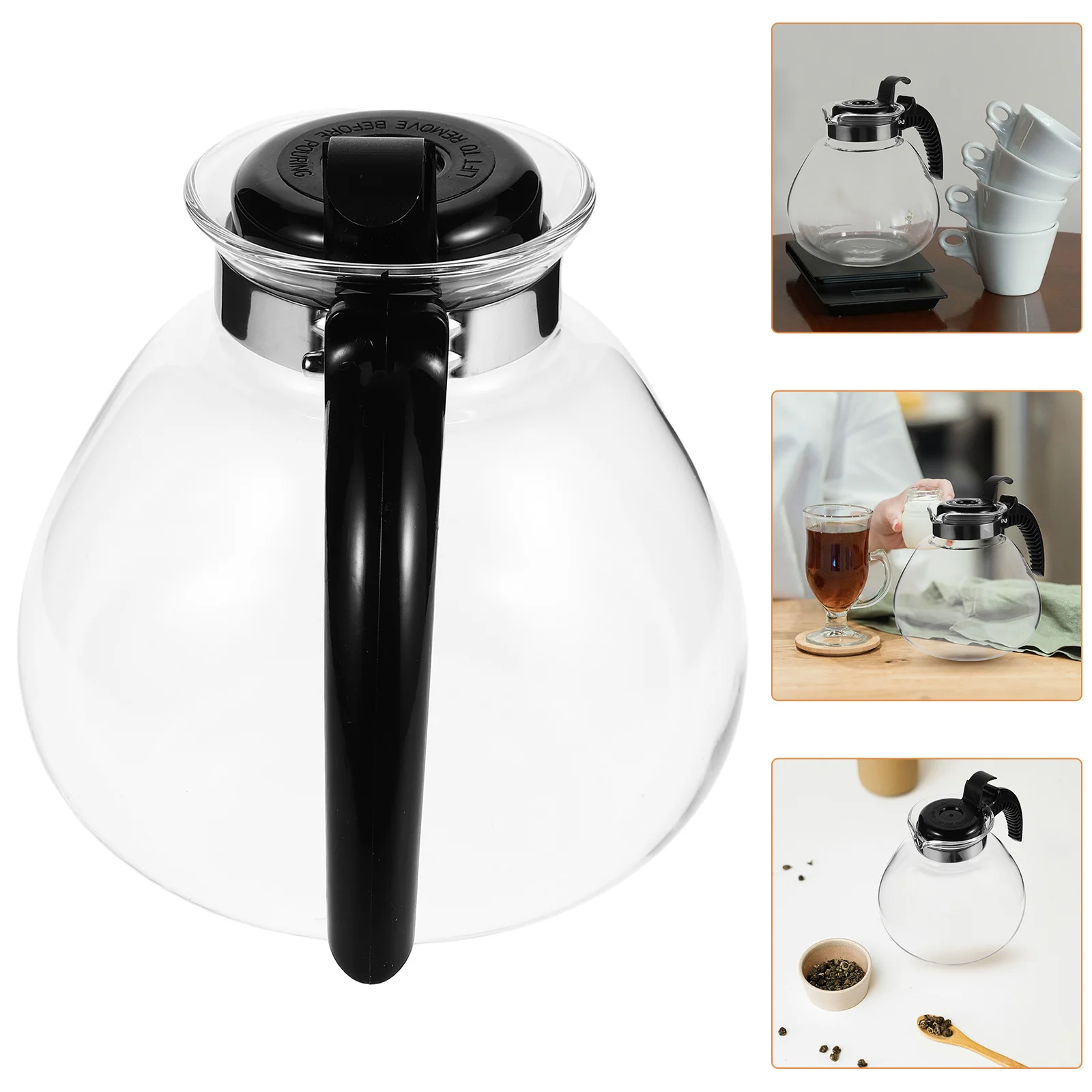 

Stove Top Glass Coffee Pot 1.5L Thermal Retention Brew Tea Coffee Easy Clean Drip Filter for Home Kitchen Office Decor